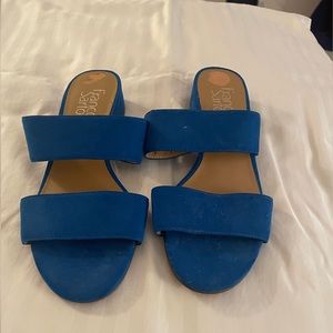 Royal blue slip on sandal